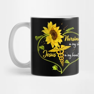 Nursing In My Veins In My Heart Jesus Fowlower Mug